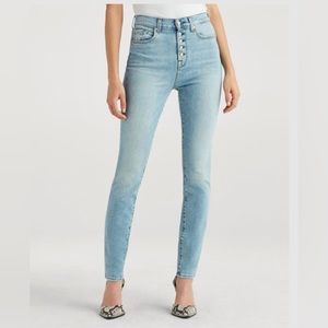 7 for all mankind High Waist Skinny with Exposed Button Fly in Vail